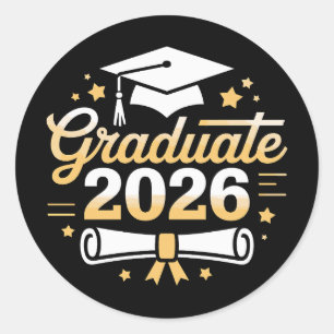 Class Of 2026 Graduate Graduation 26 Proud Family Classic Round Sticker