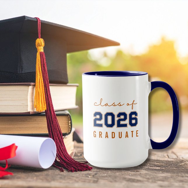 Class of 2026 Graduate Minimalist Bold Modern Mug (Creator Uploaded)