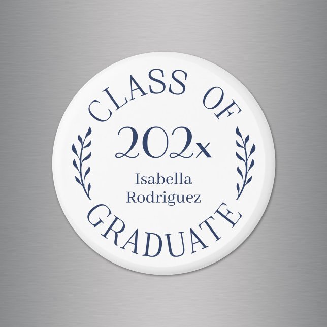 Class of 2026 Graduate Name Navy Blue Typography Magnet (Class of 2026 Graduate Name Navy Blue Typography Magnet in situ)