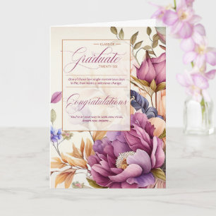 Class of 2026 Graduate Plum Floral Bloom Elegance Card