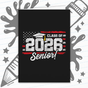 Class of 2026 Graduation American Flag Senior 2026 Card