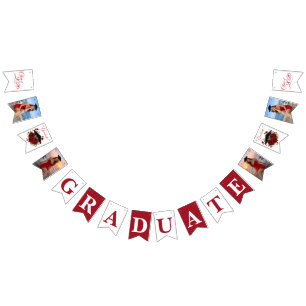 Class of 2026 Graduation Banner in Red and White 