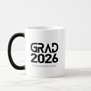 Class of 2026 Graduation Black White Minimalist Magic Mug
