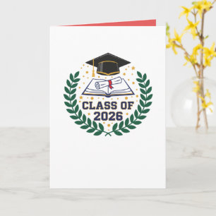 Class of 2026 Graduation Cap Folded Blank Card