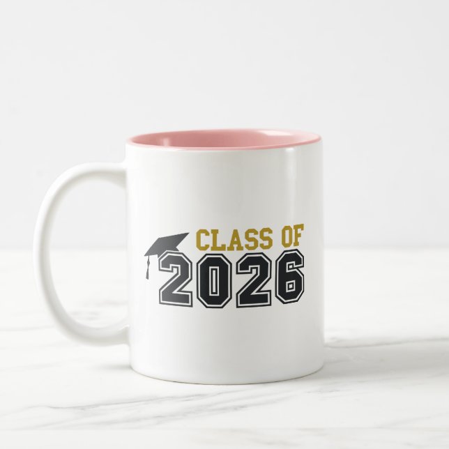 Class of 2026 Graduation Celebration Design-54568 Two-Tone Coffee Mug (Left)