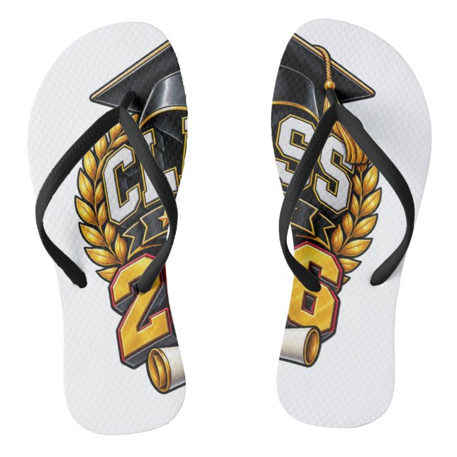 Class of 2026 Graduation Celebration Design Flip Flops (Footbed)