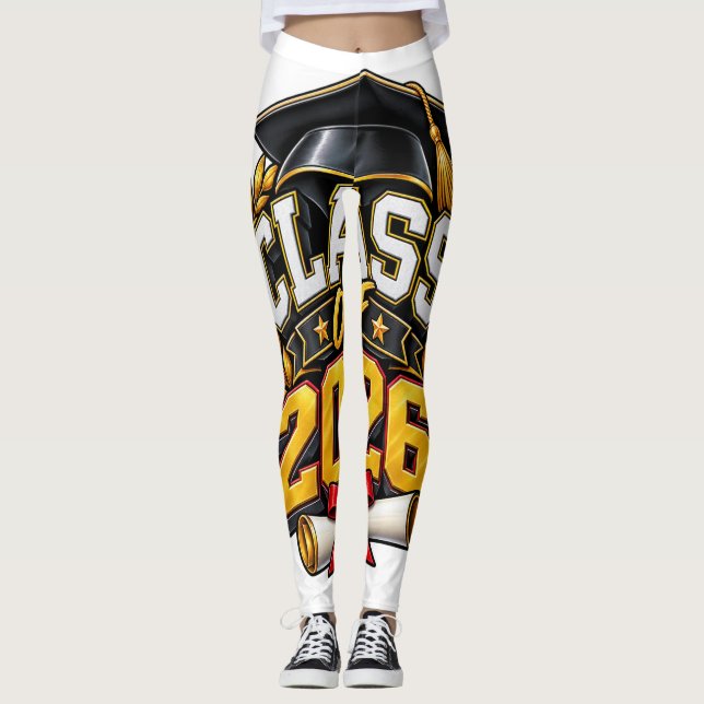 Class of 2026 Graduation Celebration Design Leggings (Front)