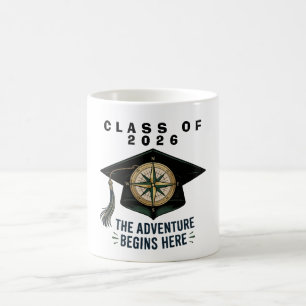 Class of 2026 Graduation Compass Mortarboard  Coffee Mug