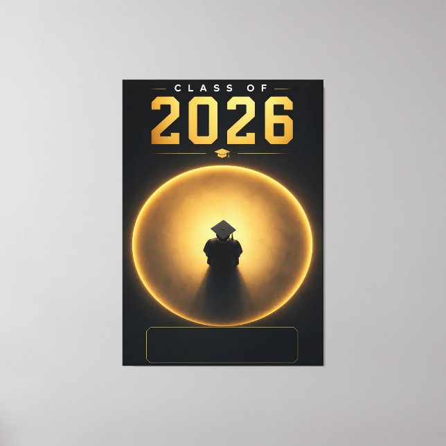 Class of 2026 Graduation Custom Name Poster Canvas Print (Front)