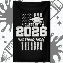 Class of 2026 Graduation Distressed Flag Design