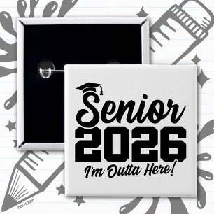 Class of 2026 Graduation High School Senior 2026 2 Inch Square Button