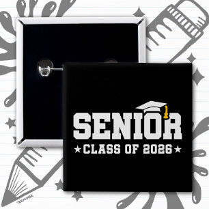 Class of 2026 Graduation High School Senior 2026 2 Inch Square Button