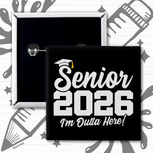 Class of 2026 Graduation High School Senior 2026 2 Inch Square Button
