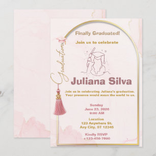 Class of 2026 Graduation Invitation Pink Gold