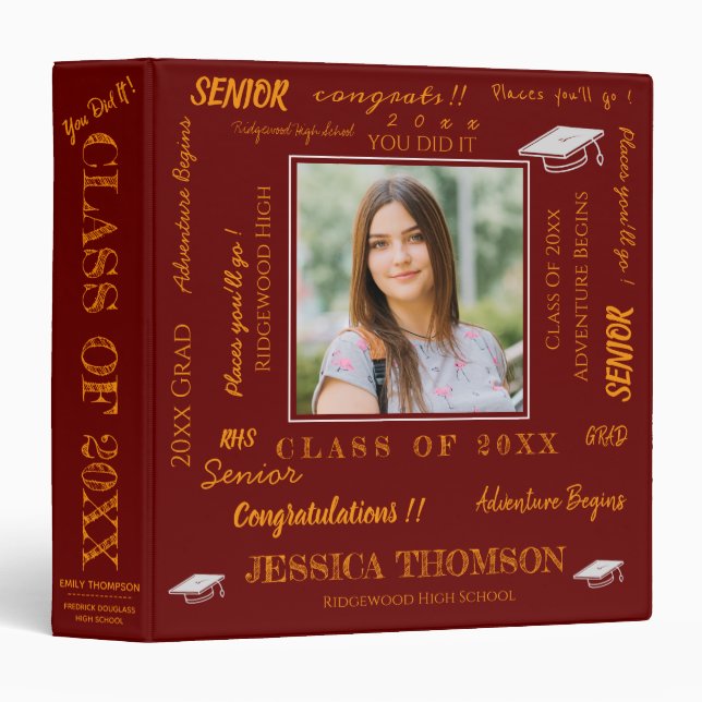Class Of 2026 Graduation Keepsake Memory Binder (Front/Spine)