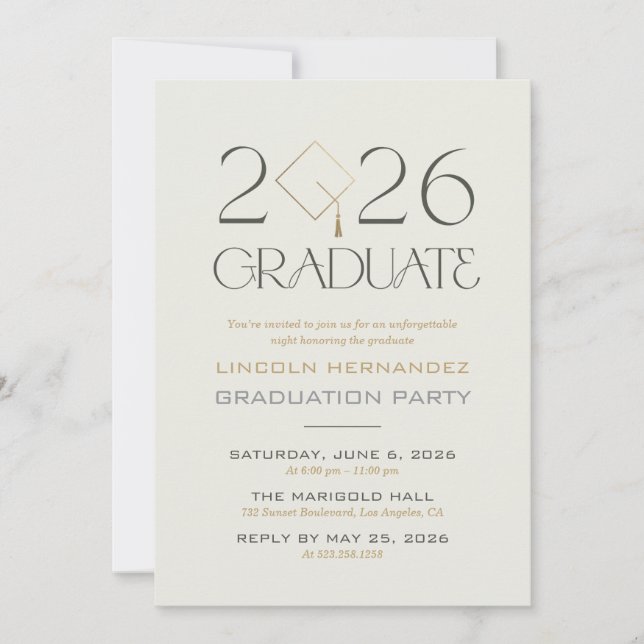 Class of 2026 Graduation Party Invitation Elegant (Front)