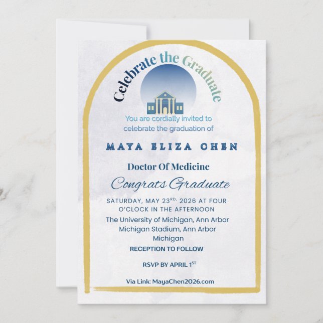 Class of 2026 Graduation Party Invitation | Purple (Front)