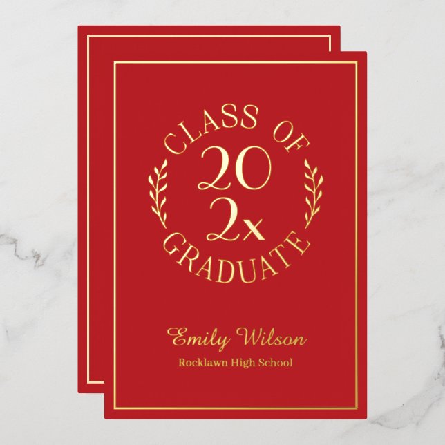 Class Of 2026 Graduation Party Red and Gold (Front/Back)