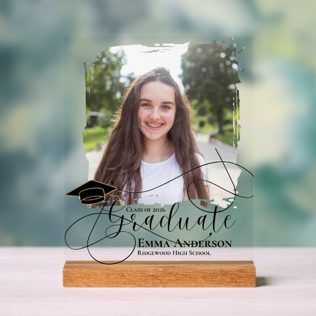 Class of 2026 Graduation Photo Keepsake Gift (Personalized Graduation Photo Acrylic Sign – Class of 2026 Keepsake Display)