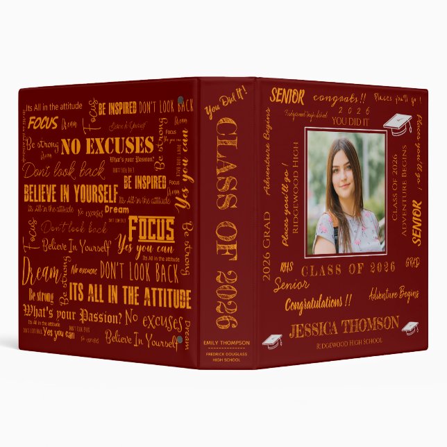 Class of 2026 Graduation Photo Keepsake Memory     Binder (Background)