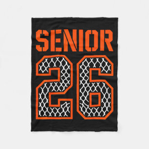 Class of 2026 graduation senior 26 basketball fleece blanket