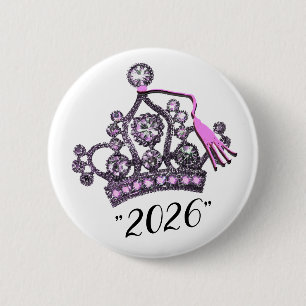 “Class of 2026” Graduation Tiara 2 Inch Round Button