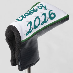Class of 2026 green script graduation golf head cover
