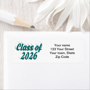 Class of 2026 green text graduation