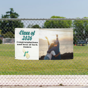 Class of 2026 green text graduation photo  banner
