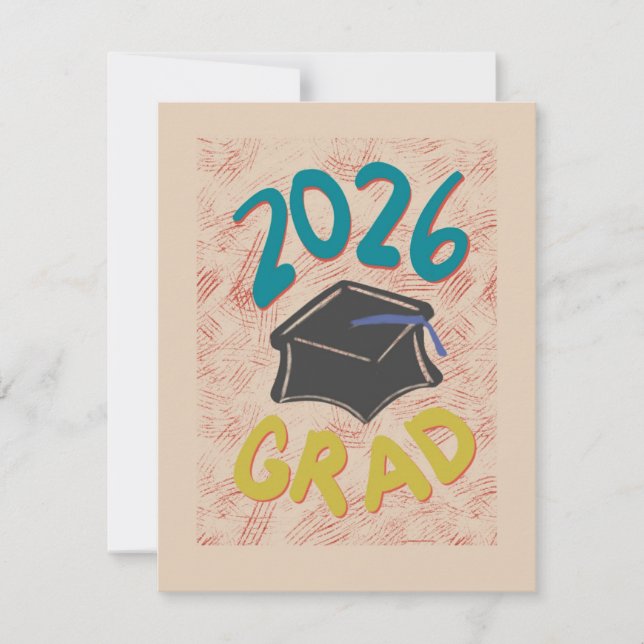 Class of 2026 Grunge Style Graduation Announcement (Front)