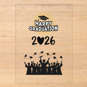 Class of 2026 Happy Graduation - Minimalist Acrylic Invitations