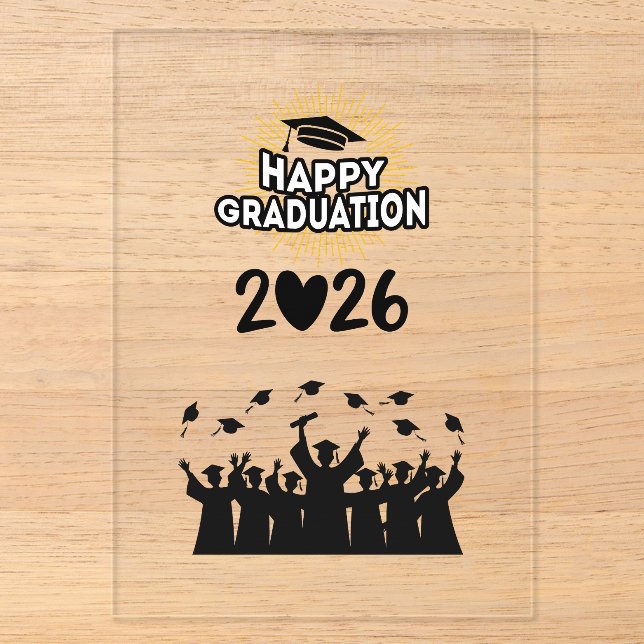 Class of 2026 Happy Graduation - Minimalist  Acrylic Invitations (Front)