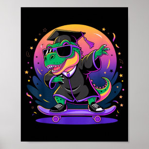 Class of 2026 kids boys graduation t-rex dinosaur poster