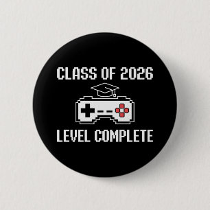 Class Of 2026 Level Complete Gaming Graduation 2 Inch Round Button
