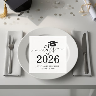 Class of 2026 Modern Minimalist Graduation  Napkin