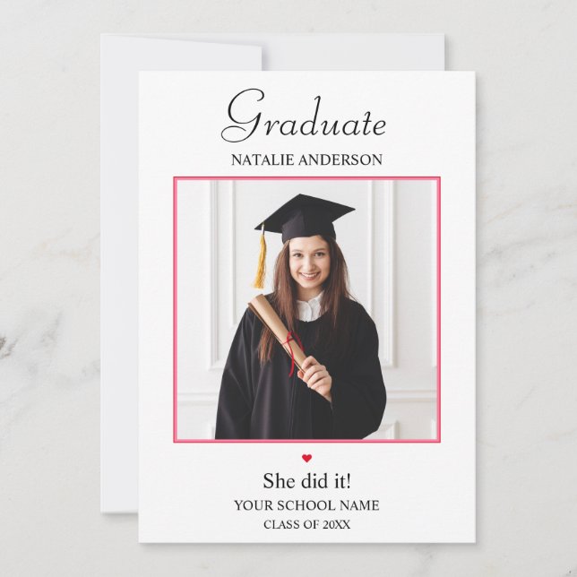 Class of 2026 Modern Photo Graduation Invitation (Front)