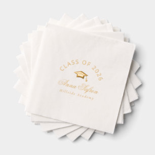 Class of 2026 Modern Simple Graduation party Foil Napkins