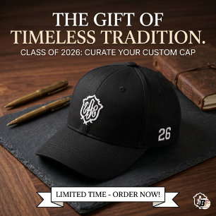 Class of 2026 Old Money Monogram Crest Custom Base Embroidered Hat