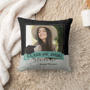 Class of 2026 Personalized Graduation Photo Throw Pillow