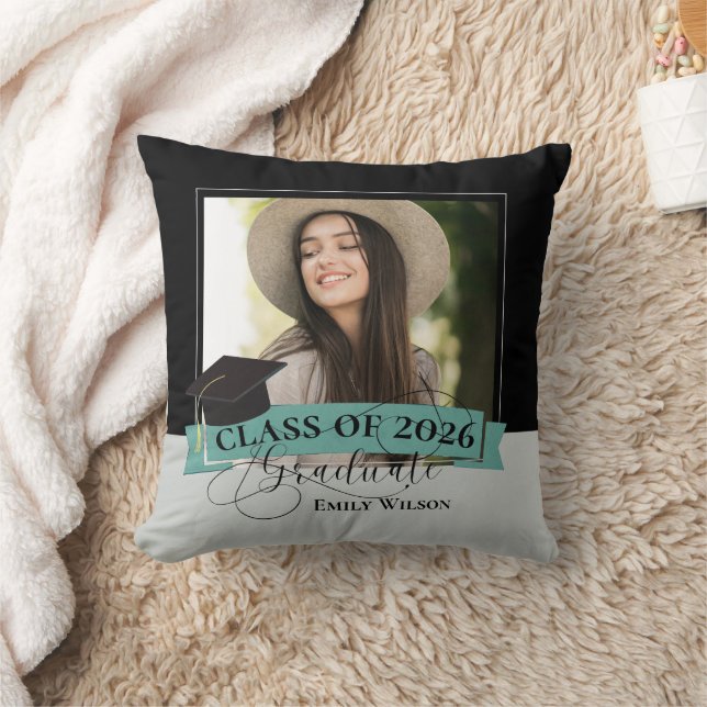 Class of 2026 Personalized Graduation Photo Throw Pillow (Blanket)