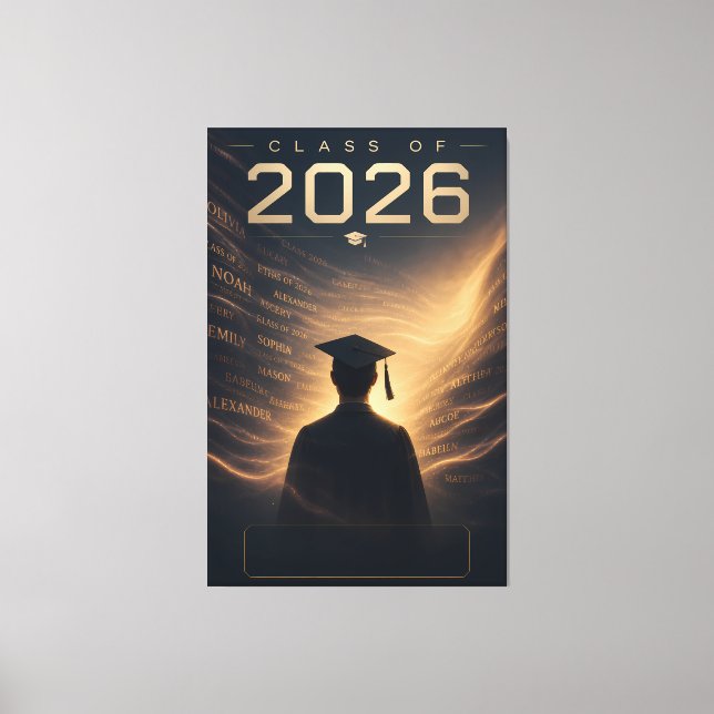 Class of 2026 Personalized Name Grad Design Canvas Print (Front)