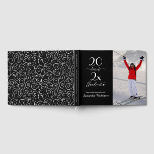 Class Of 2026 Photo Black White Pattern Graduation Guest Book