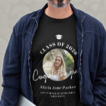 Class of 2026 photo congrats the grad graduation T-Shirt<br><div class="desc">Class of 2026 simple modern "congrats the grad" script black and white graduate photo personalized t-shirt.          Personalize it with your picture,  name,  school name,  and graduation year!</div>