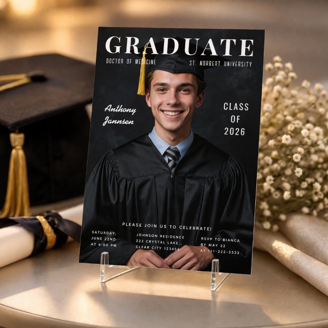 Class of 2026 Photo Invitation (Modern graduation invite with a clean photo layout that feels timeless and elevated.)