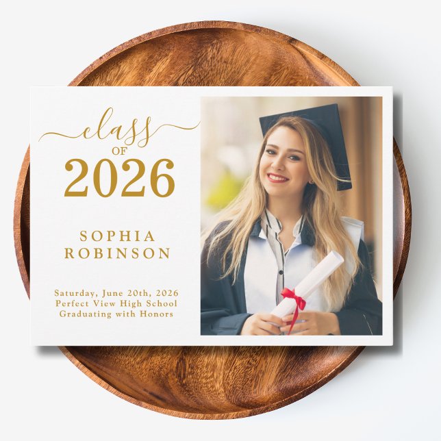 Class of 2026 Photo Modern Graduation Announcement (Creator Uploaded)