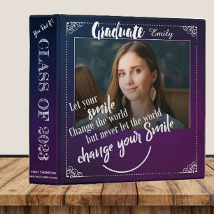 Class of 2026 Purple Graduation Photo Memories Binder