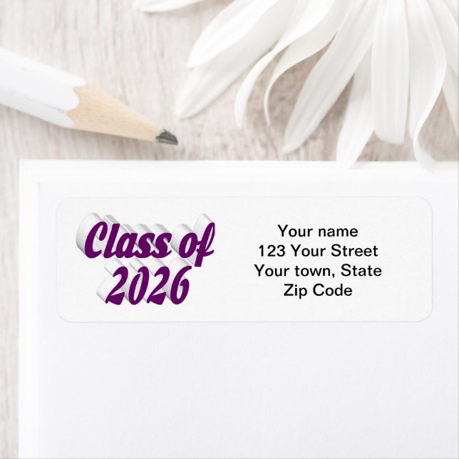 Class of 2026 purple text graduation (Insitu)