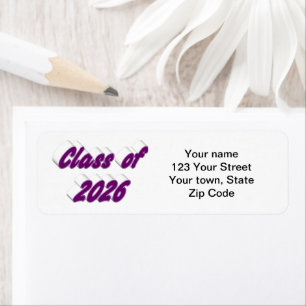 Class of 2026 purple typography  graduation