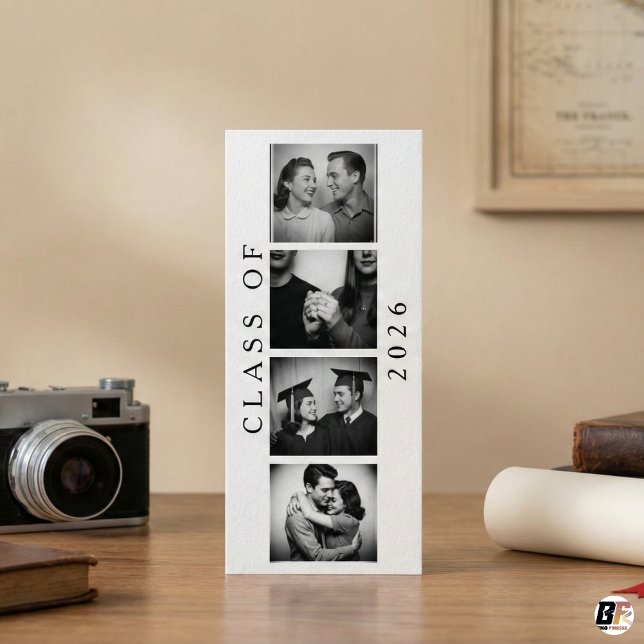 Class of 2026 Retro Photo Booth Strip Graduation Rack Card (Creator Uploaded)