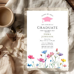 class of 2026 Rustic Spring Wildflower  Graduation Invitation